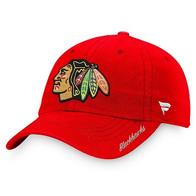 Women's Fanatics Branded Red Chicago Blackhawks Core Primary Logo Adjustable Hat