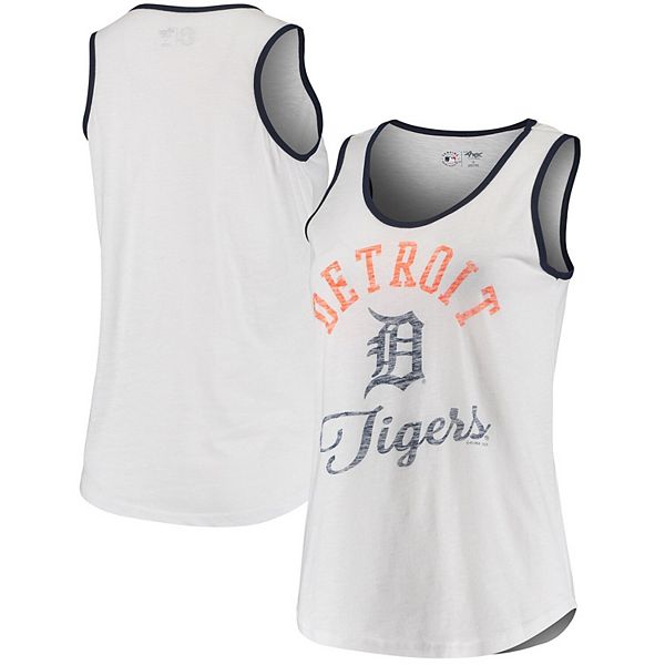 Women's G-III 4Her by Carl Banks White Detroit Tigers Logo Opening Day Tank  Top