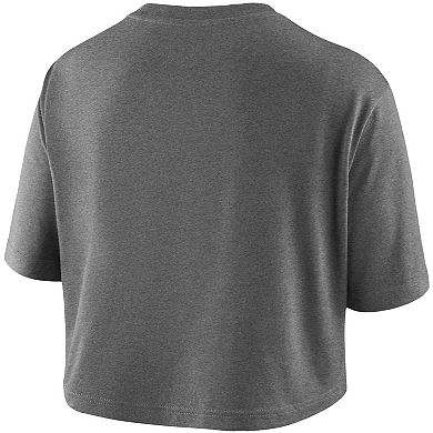 Women's Nike Heathered Gray Oregon Ducks Cropped Performance T-Shirt