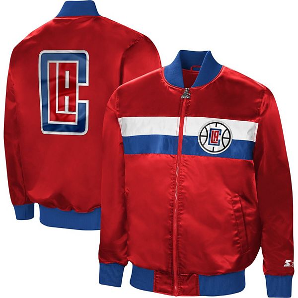 Men's Starter Red LA Clippers The Ambassador Satin Full-Zip Jacket
