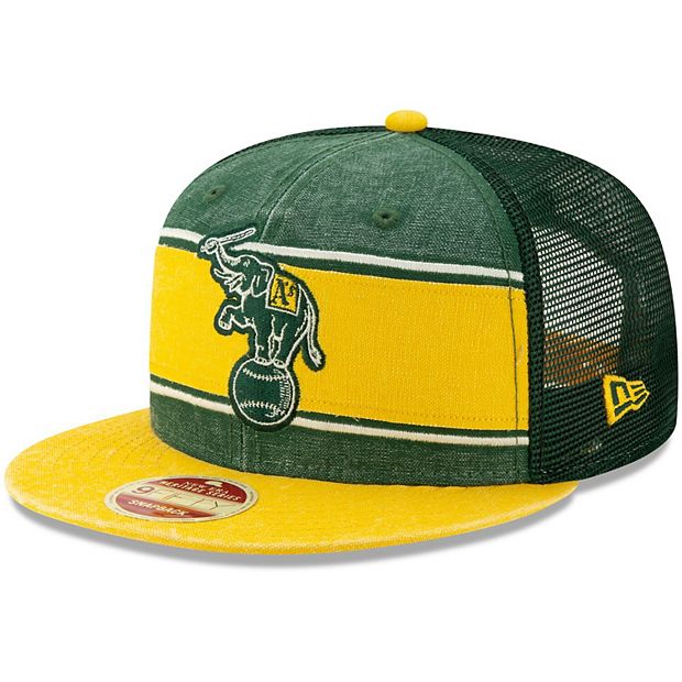 Men's New Era Kelly Green Oakland Athletics Heritage Band Trucker 9FIFTY  Snapback Hat