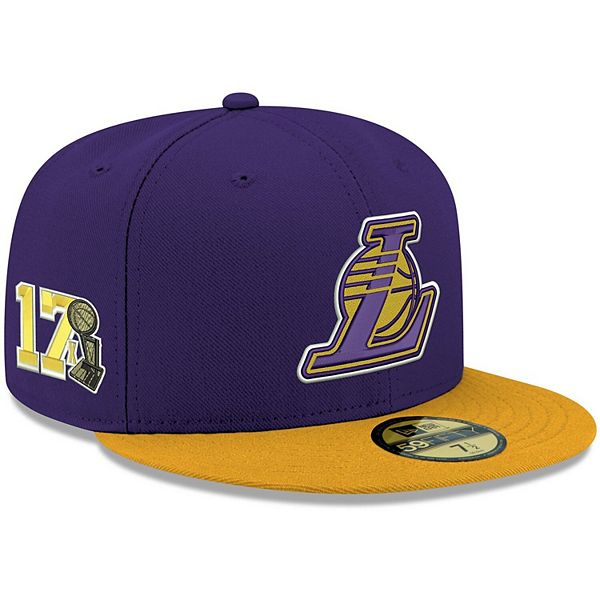 Los Angeles Lakers 2T XL-LOGO Purple-Gold Fitted Hat