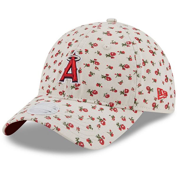 Women's New Era Cream Los Angeles Angels Floral 9TWENTY Adjustable Hat