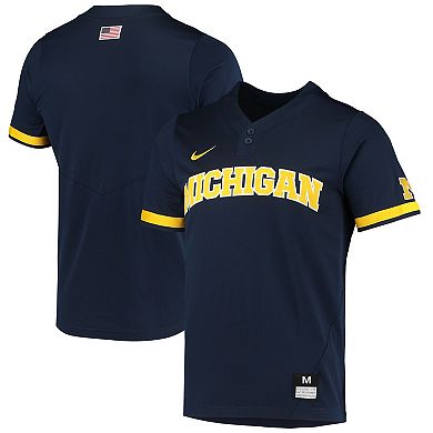Men's Nike Navy Michigan Wolverines Replica 2-Button Baseball Jersey
