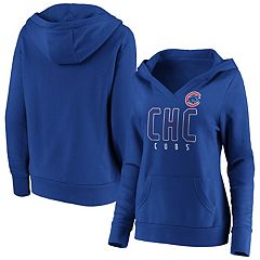 Chicago Cubs Win W Flag Blue / Gray Hoodie Sweatshirt ~ Women'