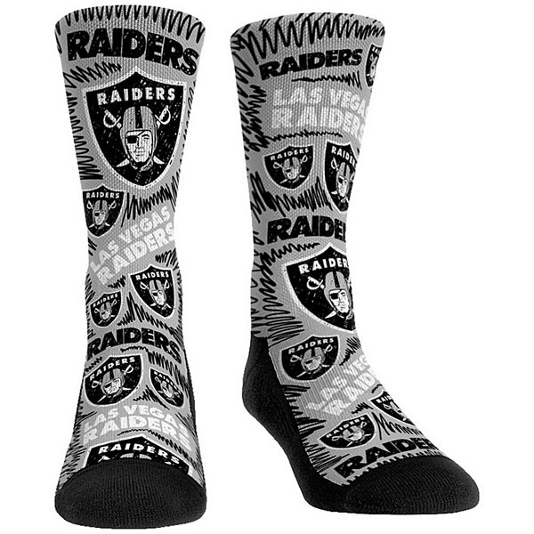 Women's Rock Em Socks Las Vegas Raiders Logo Sketch Crew Socks