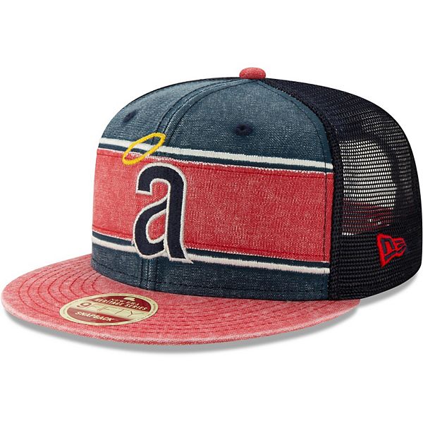 Men S New Era Navy California Angels Heritage Band Trucker 9fifty Snapback Hat