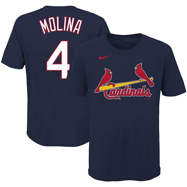 Youth Nike Yadier Molina Navy St. Louis Cardinals Player Name & Number  T-Shirt