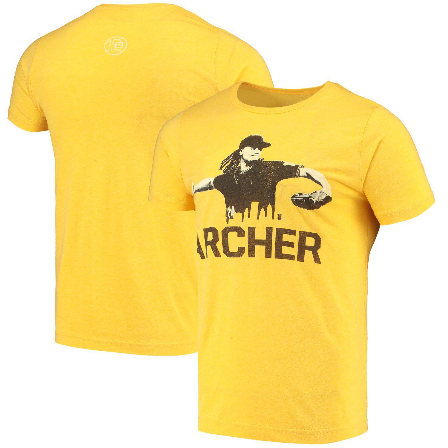 Image for Unbranded Men's Chris Archer Gold Pittsburgh Pirates Player Skyline Tri-Blend T-Shirt at Kohl's.