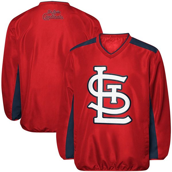 Men\'s G-III Sports by Carl Banks Red St. Louis Cardinals V-Neck Trainer  Pullover Jacket