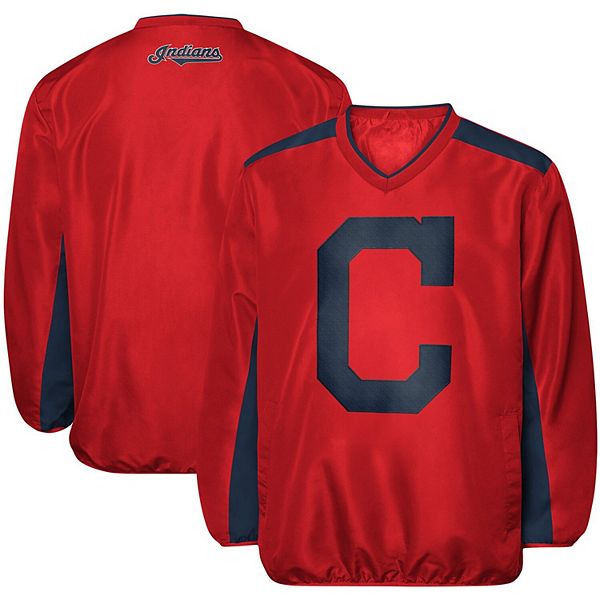 Cleveland Indians G-III Sports by Carl Banks V-Neck Trainer Pullover Jacket  - Red