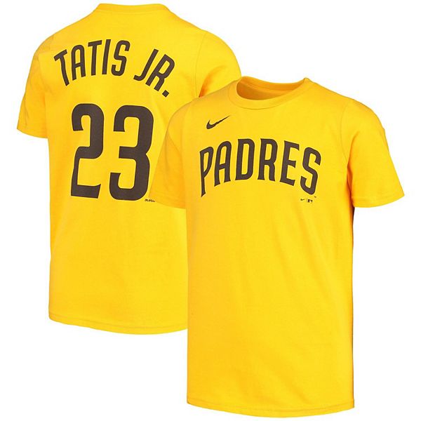 Youth Nike Fernando Tatis Jr. Gold San Diego Padres Player Name ...