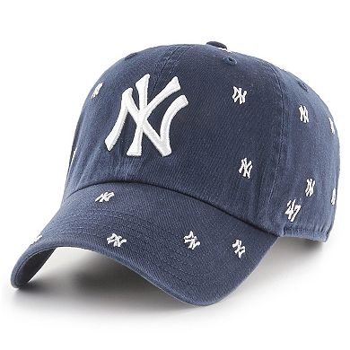 Women's '47 Navy New York Yankees Confetti Clean Up Adjustable Hat
