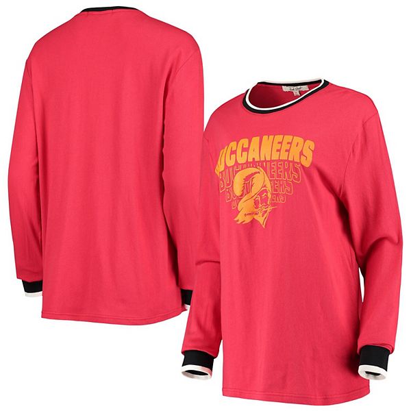 Starter Men's Orange, Red Tampa Bay Buccaneers Throwback League Raglan Long Sleeve Tri-Blend T-Shirt - Orange, Red