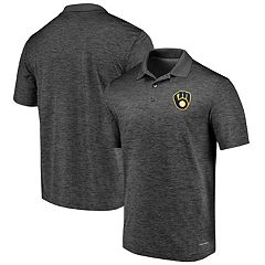 Milwaukee Brewers Polo Shirt Mens Medium Gray Short Sleeve Golf Baseball  Casual