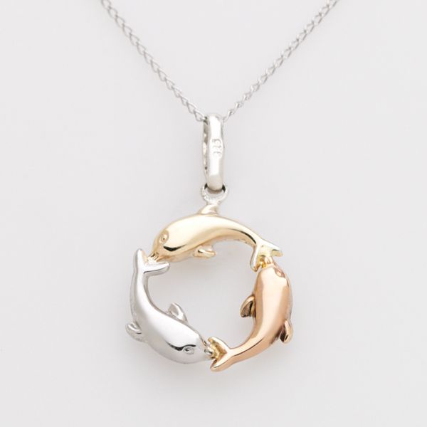 White gold 2025 dolphin necklace