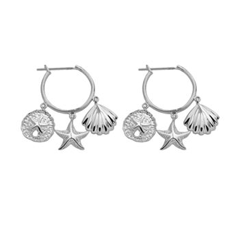 Jewelry for Trees Platinum Over Silver Starfish Drop Earrings - Kids