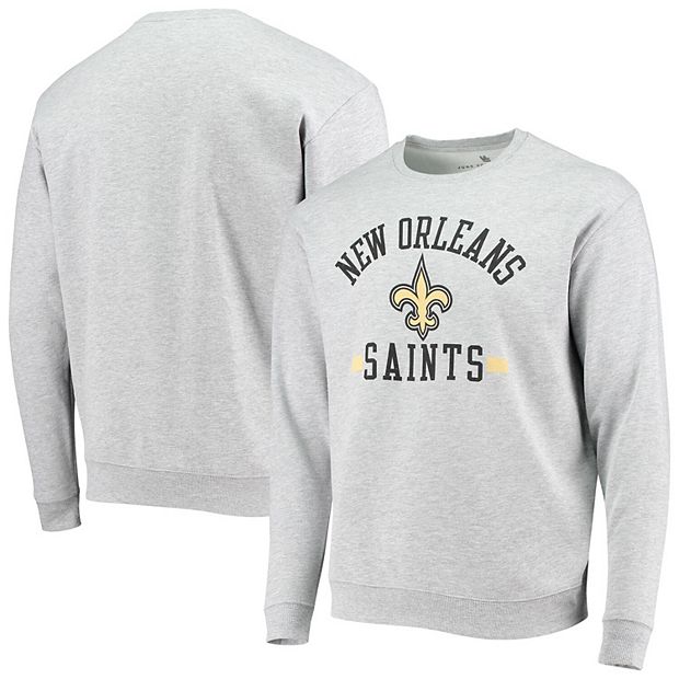 Men's Junk Food Heathered Gray New Orleans Saints Throwback Vintage  Pullover Sweatshirt