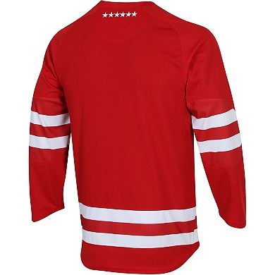 Men's Under Armour Red Wisconsin Badgers UA Replica Hockey Jersey