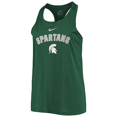 Women's Nike Green Michigan State Spartans Arch & Logo Classic Performance Tank Top