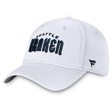 Men's Fanatics Branded White Seattle Kraken Wordmark Flex Hat