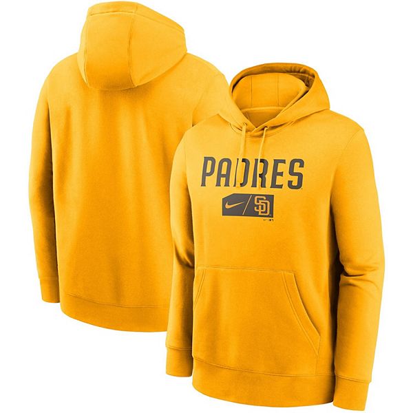 Men's Nike Gold San Diego Padres Team Lettering Club Pullover Hoodie