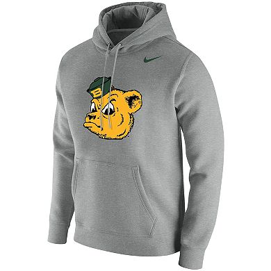 Men's Nike Heathered Gray Baylor Bears Vintage School Logo Pullover Hoodie