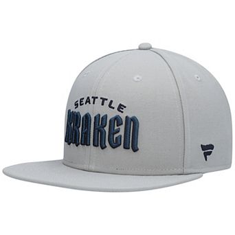 Men's Fanatics Branded Gray Seattle Kraken Wordmark Logo Snapback Hat