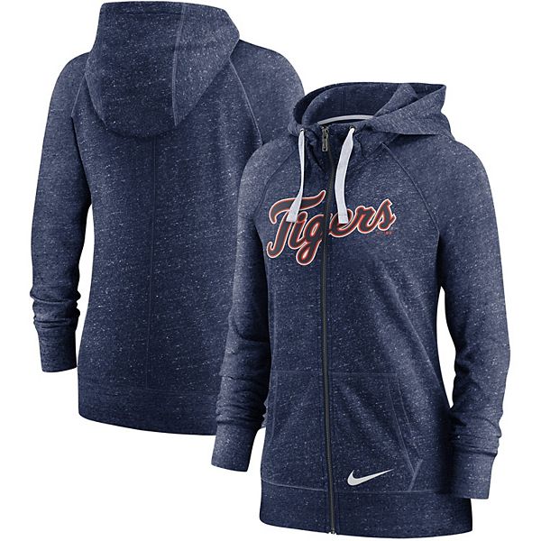 Nike Women's Nike Heathered Navy Detroit Tigers Wordmark Gym Vintage Raglan  Full-Zip - Hoodie