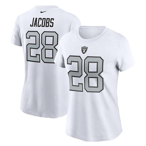 Women's Las Vegas Raiders Josh Jacobs Nike White Name & Number T-Shirt