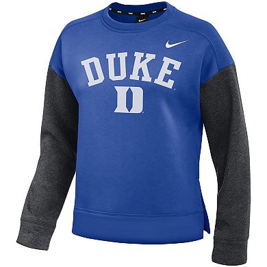 Women's Nike Royal/Heathered Charcoal Duke Blue Devils Campus Dolman Pullover Sweatshirt