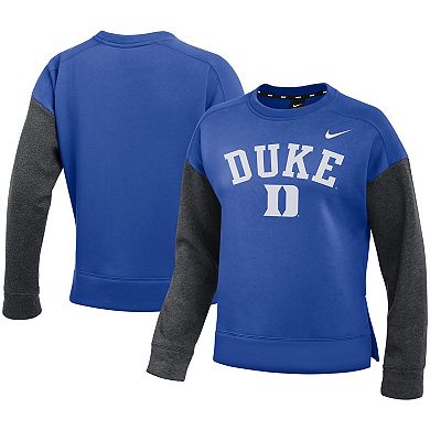 Women's Nike Royal/Heathered Charcoal Duke Blue Devils Campus Dolman Pullover Sweatshirt