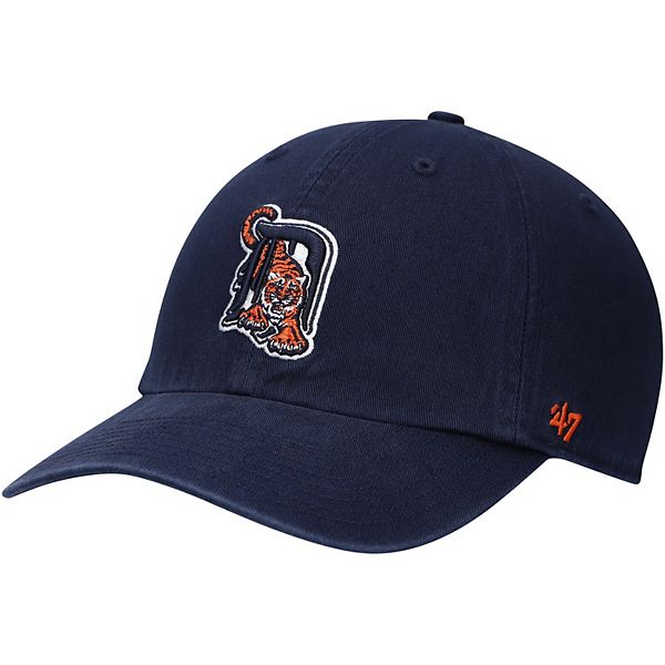 Men's '47 Navy Detroit Tigers Logo Cooperstown Collection Clean Up