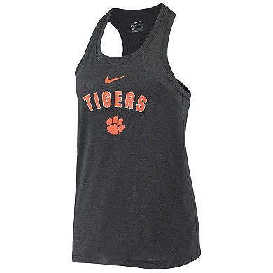 Women's Nike Anthracite Clemson Tigers Arch & Logo Classic Performance Tank Top
