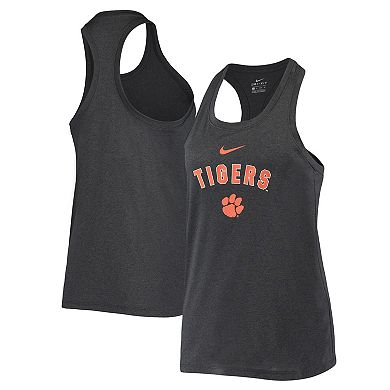 Women's Nike Anthracite Clemson Tigers Arch & Logo Classic Performance Tank Top