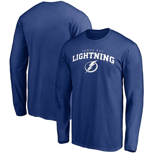 Men's Fanatics Branded Blue Tampa Bay Lightning Team Logo Lockup Long ...