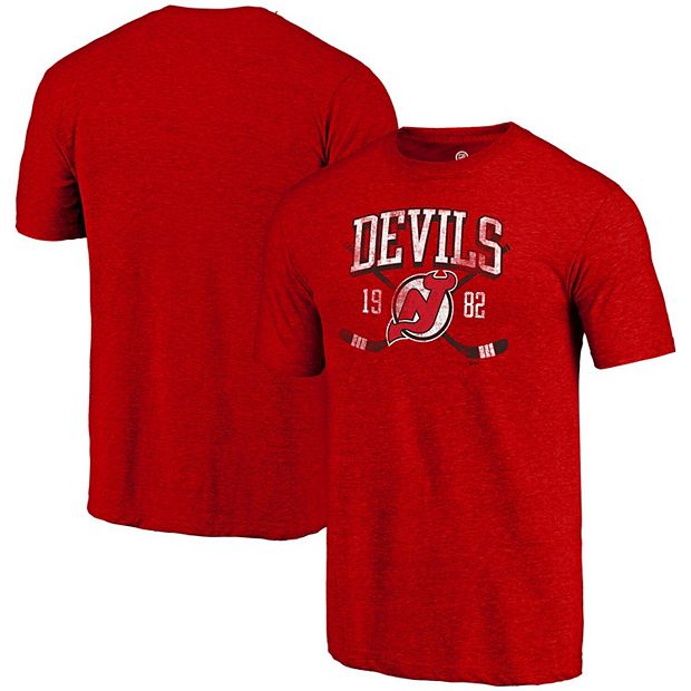 Fanatics NHL New Jersey Devils Vintage Red Tri-Blend T-Shirt, Men's, Medium