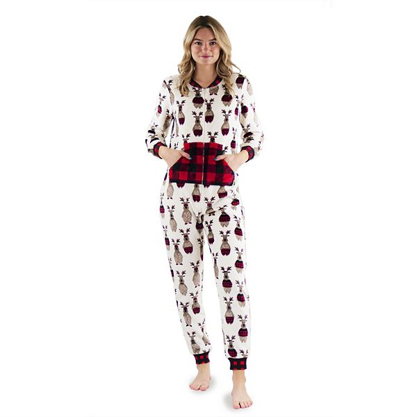 Women s Peace Love Dreams Reindeer One Piece Pajamas