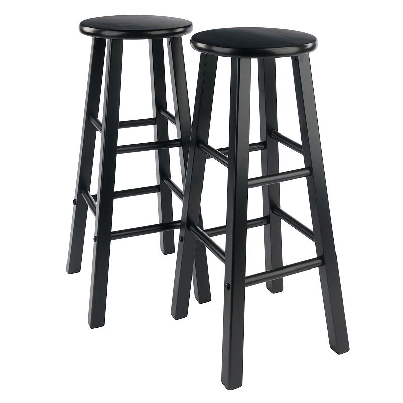 Winsome Wood Element 2-Piece Bar Stools  Black Finish