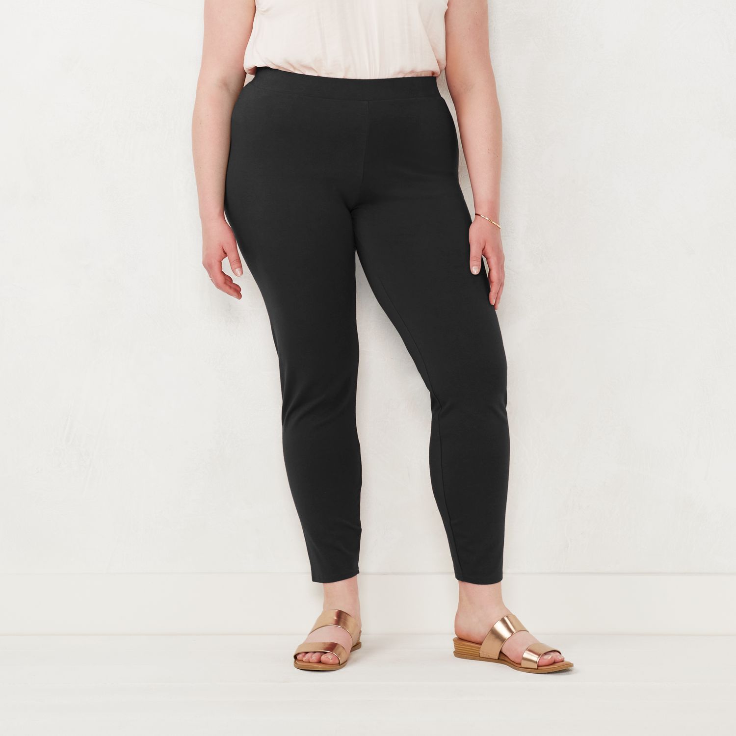 Plus Size LC Lauren Conrad Mid Rise Leggings   4985858 Black