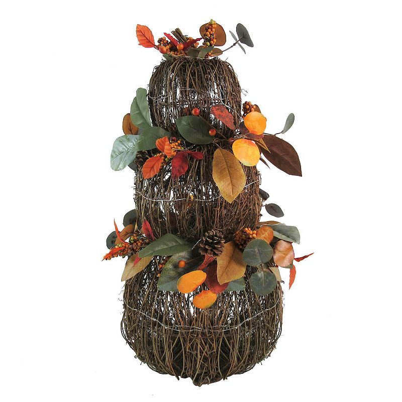 Celebrate Fall Together Oversized LED Pumpkin Stack Floor Decor, Multicolor