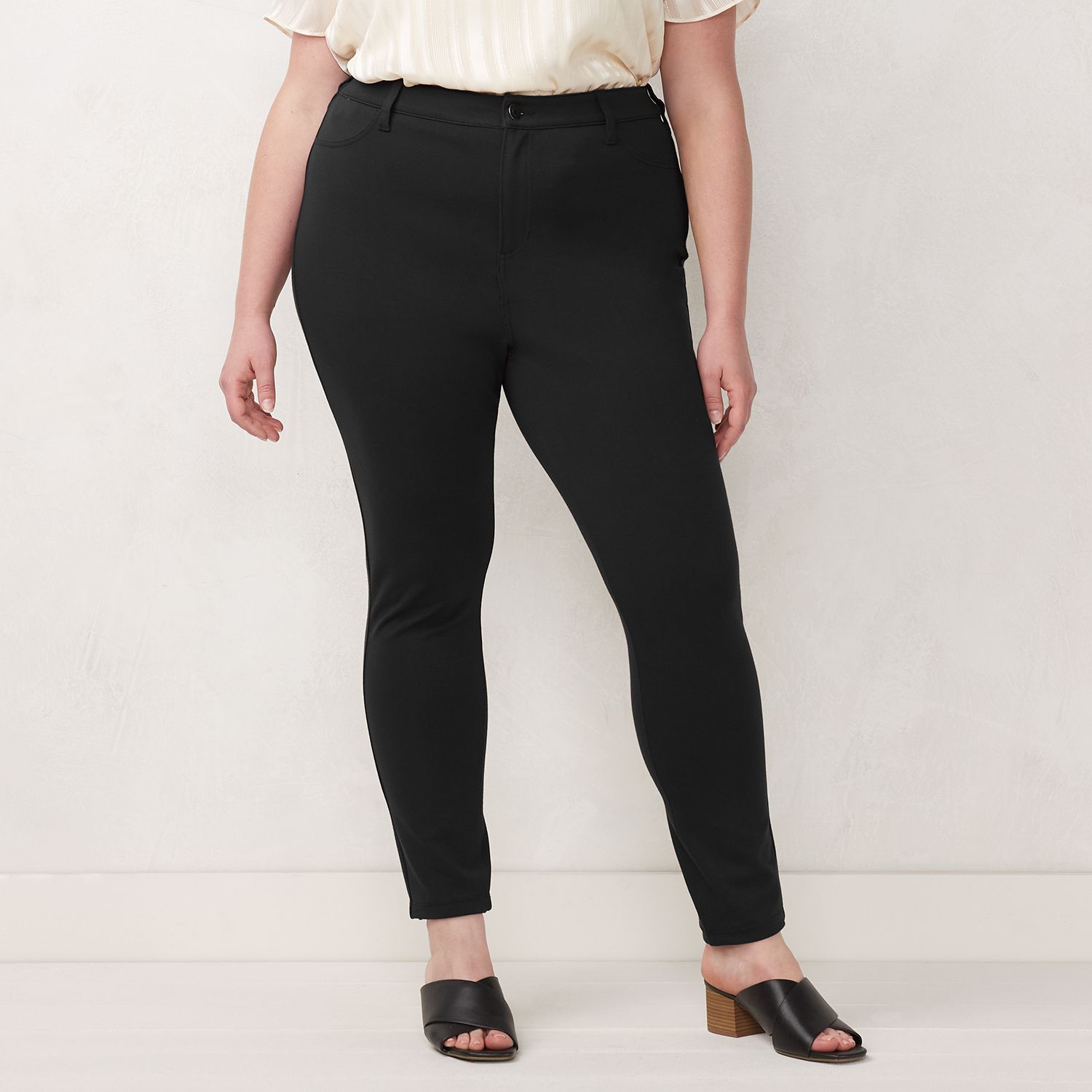 plus size ponte skinny pants