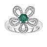 Sterling Silver Emerald & Diamond Accent Ring
