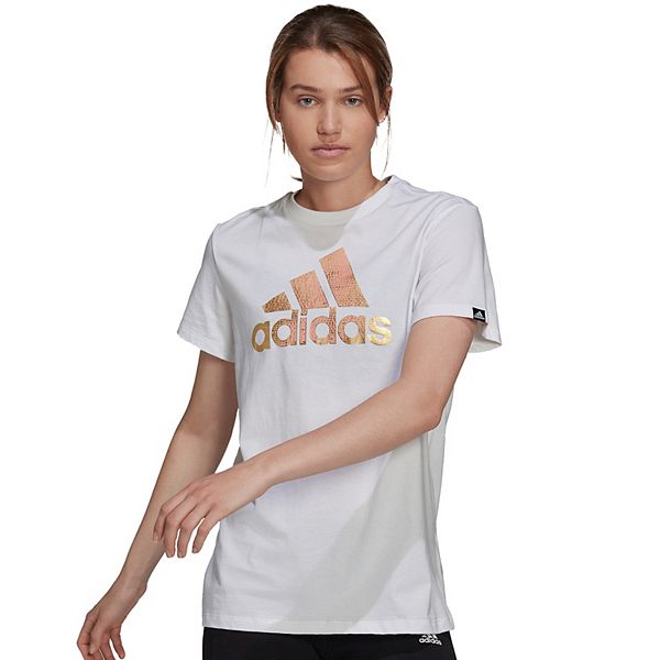 White and store gold adidas shirt