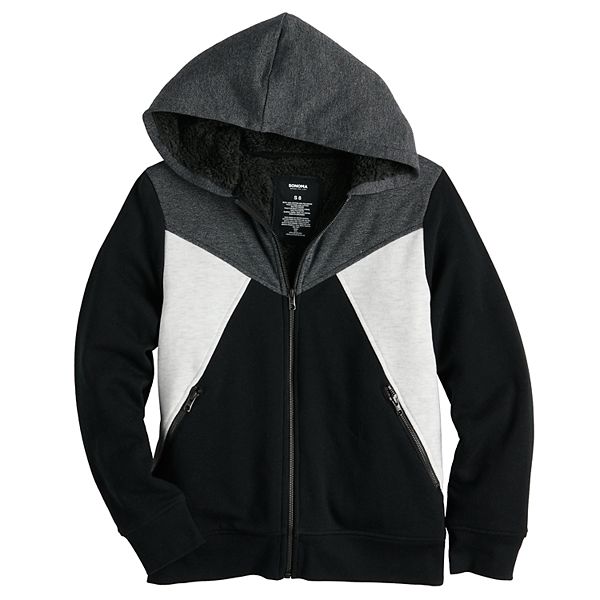 Boys 8-20 Sonoma Goods For Life® Zipper Sherpa Fleece Hoodie