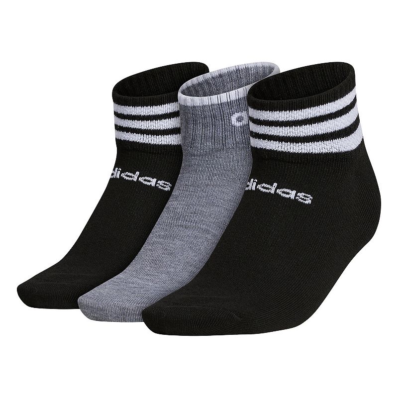 Womens adidas 3-Stripe Low Cut 3-Pack Socks, Size: 9-11, Black