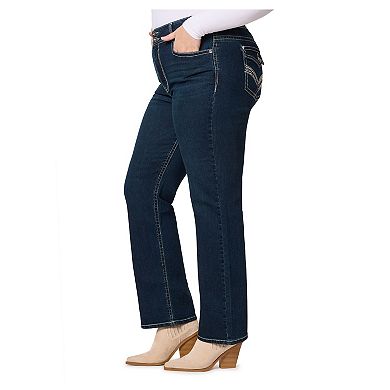 Juniors' Plus Size WallFlower Insta Stretch Luscious Curvy Bling Bootcut Jeans