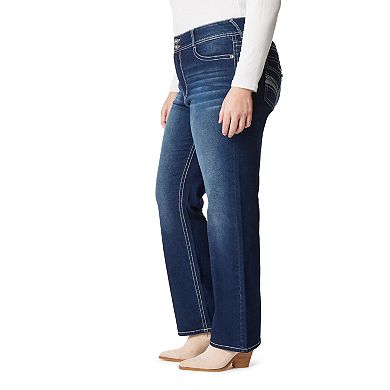 Juniors' Plus Size WallFlower Insta Stretch Legendary Slim Belted Bootcut Jeans