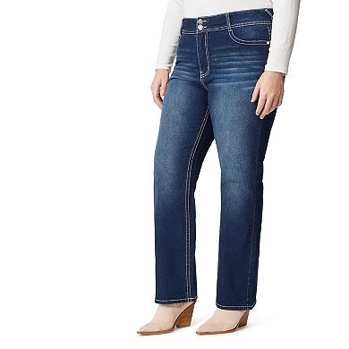 Juniors' Plus Size WallFlower Insta Stretch Legendary Slim Belted Bootcut Jeans