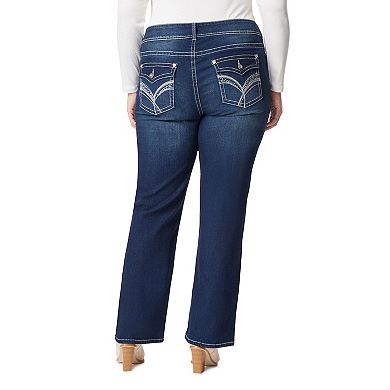 Juniors' Plus Size WallFlower Insta Stretch Legendary Slim Belted Bootcut Jeans